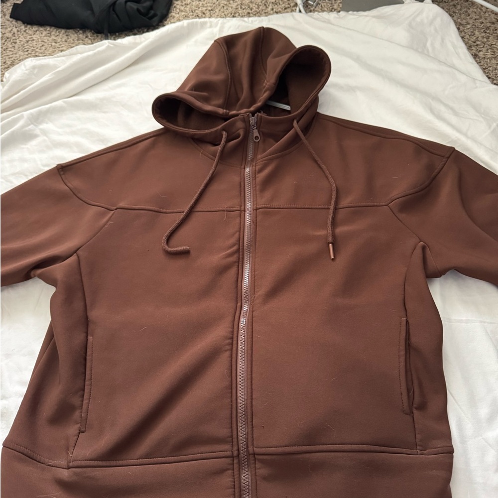 Cropped Brown Hooded Jacket